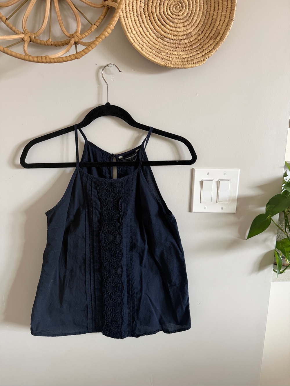 Banana Republic Navy Crochet Halter Camisole Top